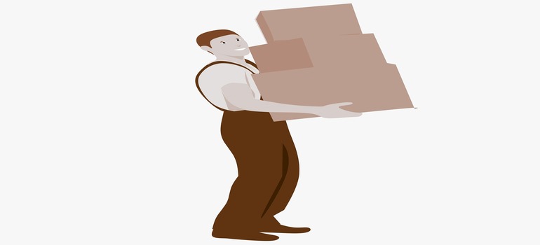 Hiring movers vs self-moving - man carring boxes