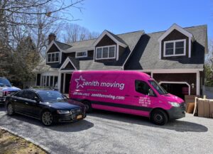 Zenith Moving team in front of the clients house, getting ready to move their luxury wardrobe moving services nyc